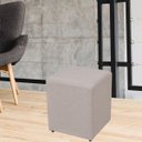Ver imagem 2 de Puff Quadrado Decorativo Sala de Estar Linho Bege