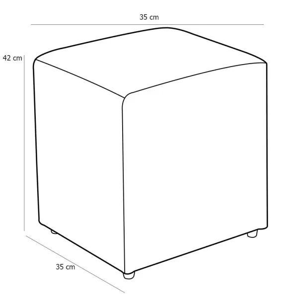 Puff Quadrado Decorativo Sala de Estar Linho Cinza Escuro - 4