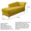Ver imagem 4 de Kit Diva Recamier Vanessa 140cm Lado Esquerdo e 02 Poltronas Laura Suede - Doce Sonho Móveis RECAMIE