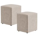 Ver imagem 1 de Kit 2 Puffs Quadrado Decorativo Sala de Estar Linho Bege