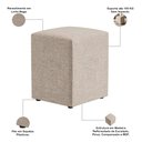 Ver imagem 4 de Kit 2 Puffs Quadrado Decorativo Sala de Estar Linho Bege
