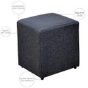 Ver imagem 3 de Kit 2 Puffs Quadrado Decorativo Sala de Estar Linho Chumbo