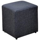 Ver imagem 1 de Puff Quadrado Decorativo Sala de Estar Linho Chumbo