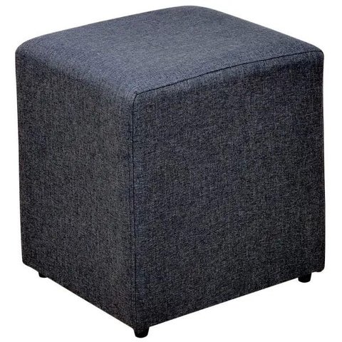 Puff Quadrado Decorativo Sala de Estar Linho Chumbo