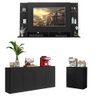 Conjunto Sala de Estar Painel TV 60" e 2 Aparadores Olívia Multimóveis Preto - 2