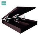 Ver imagem 1 de Cama Box Baú Queen Bipartido Sintético Marrom 38x158x198 Estrutura em Madeira Colchão Dos Sonhos