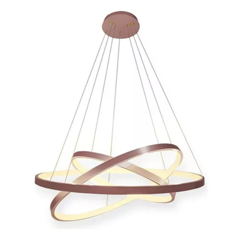 Lustre Pendente 3 Arcos Led 60w 3200k Rose Domum