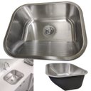 Ver imagem 1 de Tanque Lavanderia 30 Litros Aço Inox Lavanderia Lava Roupa Esfrega Tanquinho Lavabo Area Limpeza Cas