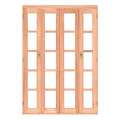 Porta Balcão Pantográfica Quadriculada Reto de Madeira Eucalipto Bat.12 Cm Esel - 216ax150l