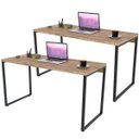 Ver imagem 1 de Kit 2 Mesas para Escritório Home Office Estilo Industrial Form 135cm Carvalho - Lyam Decor