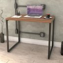 Ver imagem 2 de Kit 2 Mesas para Escritório Home Office Estilo Industrial Form 90cm Nogal - Lyam Decor