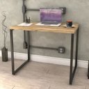 Ver imagem 2 de Kit 2 Mesas para Escritório Home Office Estilo Industrial Form 90cm Carvalho - Lyam Decor