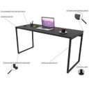 Ver imagem 6 de Kit Mesa Para Escritório com Estante 4 Prateleiras Industrial Form 150 cm Preto Onix - Lyam Decor