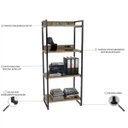 Ver imagem 7 de Kit Mesa Para Escritório com Estante 4 Prateleiras Industrial Form 150 cm Carvalho - Lyam Decor