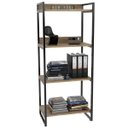 Ver imagem 5 de Kit Mesa Para Escritório com Estante 4 Prateleiras Industrial Form 150 cm Carvalho - Lyam Decor