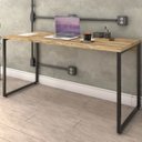 Ver imagem 2 de Kit Mesa Para Escritório com Estante Office Estilo Industrial Form 150 cm Carvalho - Lyam Decor