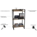 Ver imagem 7 de Kit Mesa Para Escritório com Estante Office Estilo Industrial Form 150 cm Carvalho - Lyam Decor