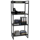 Ver imagem 5 de Kit Mesa Para Escritório com Estante 4 Prateleiras Industrial Form 135 cm Preto Onix - Lyam Decor