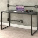 Ver imagem 2 de Kit Mesa Para Escritório com Estante 4 Prateleiras Industrial Form 135 cm Preto Onix - Lyam Decor
