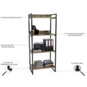 Ver imagem 6 de Kit Mesa Para Escritório com Estante 4 Prateleiras Industrial Form 135 cm Carvalho - Lyam Decor
