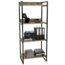 Ver imagem 5 de Kit Mesa Para Escritório com Estante 4 Prateleiras Industrial Form 135 cm Carvalho - Lyam Decor