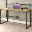 Ver imagem 2 de Kit Mesa Para Escritório com Estante Office Estilo Industrial Form 135 cm Carvalho - Lyam Decor