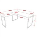 Ver imagem 5 de Mesa para Escritório Home Office Estilo Industrial em L Form 150x150cm Preto Onix - Lyam Decor