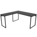 Ver imagem 4 de Mesa para Escritório Home Office Estilo Industrial em L Form 150x150cm Preto Onix - Lyam Decor