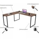 Ver imagem 3 de Mesa para Escritório Home Office Estilo Industrial em L Form 150x150cm - Lyam Decor