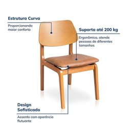 Kit Mesa de Jantar Extensível Retangular Tarsila e 4 Cadeiras Jandaia CabeCasa MadeiraMadeira - 5