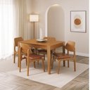 Ver imagem 1 de Conjunto Sala de Jantar Mesa Extensível 4 Cadeiras Madeira Maciça MDF Tarsila Jandaia CabeCasa MadeiraOriginals Marrom