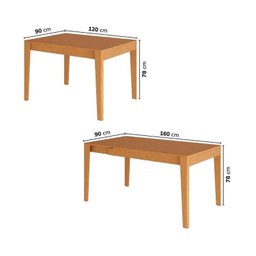 Kit Mesa de Jantar Extensível Retangular Tarsila e 4 Cadeiras Jandaia CabeCasa MadeiraMadeira - 4