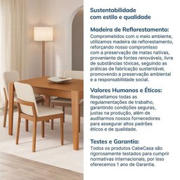Kit Mesa de Jantar Extensível Retangular Tarsila e 4 Cadeiras Jandaia CabeCasa MadeiraMadeira - 10