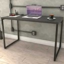 Ver imagem 2 de Kit Mesa Para Escritório com Estante 4 Prateleiras Industrial Form 120 cm Preto Onix - Lyam Decor