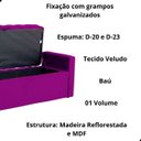 Ver imagem 4 de Kit Cabeceira e Calçadeira Baú Emma Veludo Queen 160 Cm