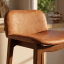 Ver imagem 5 de Banqueta Alta Arabella Madeira Maciça Estofada Encosto Curvo Facto Camel - Desk Design