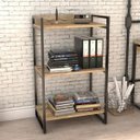 Ver imagem 3 de Kit Mesa para Escritório com Estante Office Estilo Industrial Form 120cm Carvalho - Lyam Decor