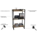 Ver imagem 7 de Kit Mesa para Escritório com Estante Office Estilo Industrial Form 120cm Carvalho - Lyam Decor