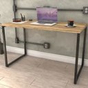 Ver imagem 2 de Kit Mesa para Escritório com Estante Office Estilo Industrial Form 120cm Carvalho - Lyam Decor