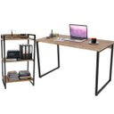 Ver imagem 1 de Kit Mesa para Escritório com Estante Office Estilo Industrial Form 120cm Carvalho - Lyam Decor