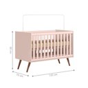 Ver imagem 5 de Conjunto Quarto Infantil Retro Berço e Guarda Roupa Lima Rosa com Colchao