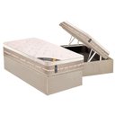 Ver imagem 1 de Cama Box Baú Solteiro: Colchão Molas Castor Bonnel Premium Tecnopedic + Base CRC Suede Clean(88x188)