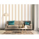 Ver imagem 1 de Papel de Parede Listrado Bege e Branco Arte Destaque 2 Metros