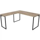 Ver imagem 6 de Kit 2 Mesas para Escritório Home Office Estilo Industrial em L Form 150x150cm Carvalho - Lyam