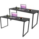 Ver imagem 1 de Kit 2 Mesas para Escritório Home Office Estilo Industrial Form 150cm Preto Onix - Lyam Decor
