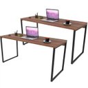 Ver imagem 1 de Kit 2 Mesas para Escritório Home Office Estilo Industrial Form 150cm Nogal - Lyam Decor