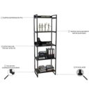 Ver imagem 6 de Kit Mesa Para Escritório Industrial em L com 2 Estantes com 5 Prateleiras Form Preto - Lyam Decor