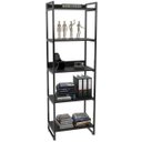 Ver imagem 5 de Kit Mesa Para Escritório Industrial em L com 2 Estantes com 5 Prateleiras Form Preto - Lyam Decor