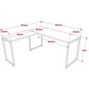 Ver mais imagens de Kit Mesa Para Escritório Industrial em L com 2 Estantes com 5 Prateleiras Form Preto - Lyam Decor