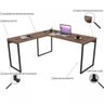 Kit Mesa Para Escritório Industrial em L com 2 Estantes com 5 Prateleiras Form Nogal - Lyam Decor - 6